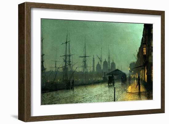 Humber Dockside, Hull-John Atkinson Grimshaw-Framed Giclee Print