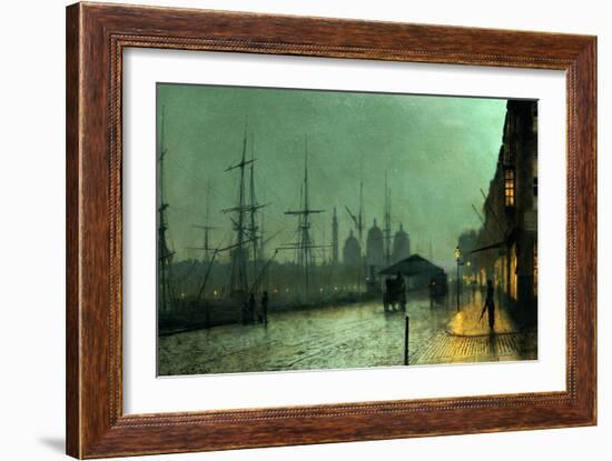 Humber Dockside, Hull-John Atkinson Grimshaw-Framed Giclee Print