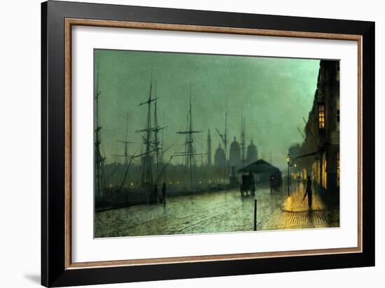 Humber Dockside, Hull-John Atkinson Grimshaw-Framed Giclee Print