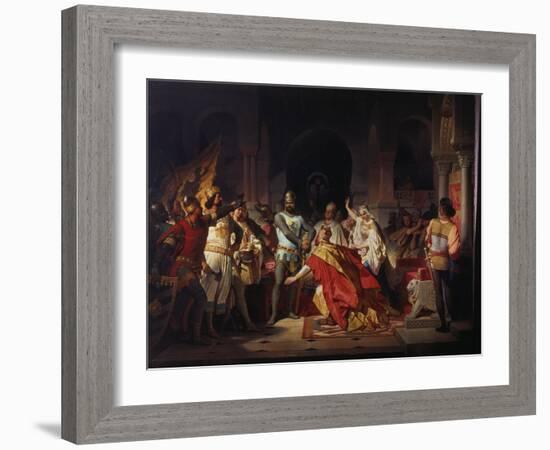 Humiliation of Emperor Frederick Barbarossa by Henry the Lion 1176-Philipp Foltz-Framed Giclee Print