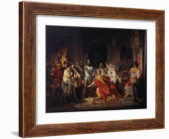 Humiliation of Emperor Frederick Barbarossa by Henry the Lion 1176-Philipp Foltz-Framed Giclee Print