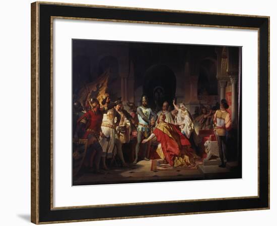Humiliation of Emperor Frederick Barbarossa by Henry the Lion 1176-Philipp Foltz-Framed Giclee Print