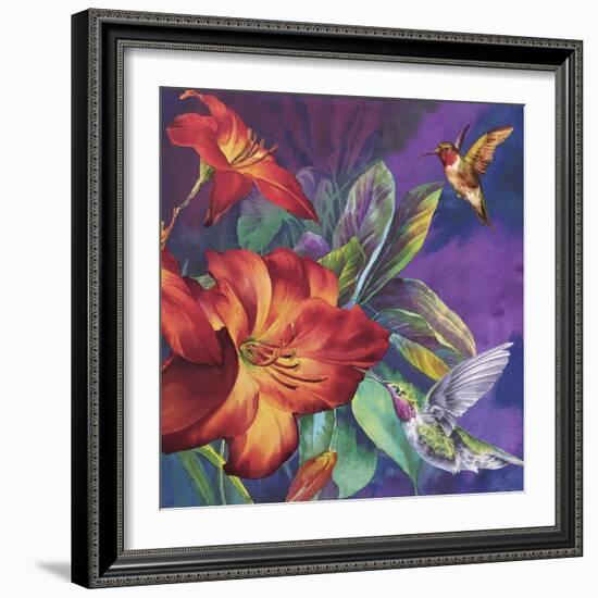 Hummers Feeding-Bill Jackson-Framed Giclee Print