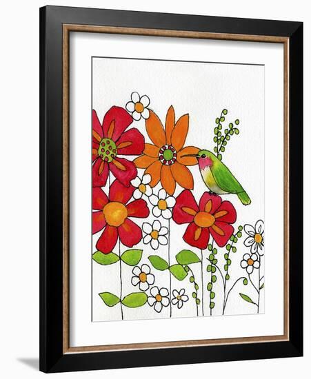 Humming on a Petal-Blenda Tyvoll-Framed Art Print