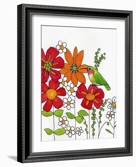 Humming on a Petal-Blenda Tyvoll-Framed Art Print