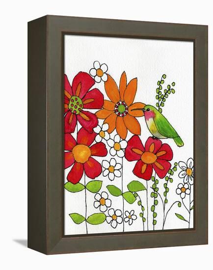 Humming on a Petal-Blenda Tyvoll-Framed Stretched Canvas