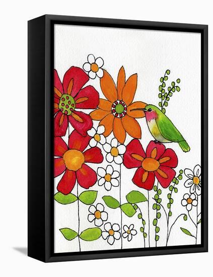 Humming on a Petal-Blenda Tyvoll-Framed Stretched Canvas