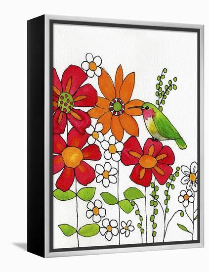 Humming on a Petal-Blenda Tyvoll-Framed Stretched Canvas