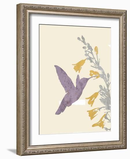 Hummingbird and flowers-Karen Williams-Framed Giclee Print