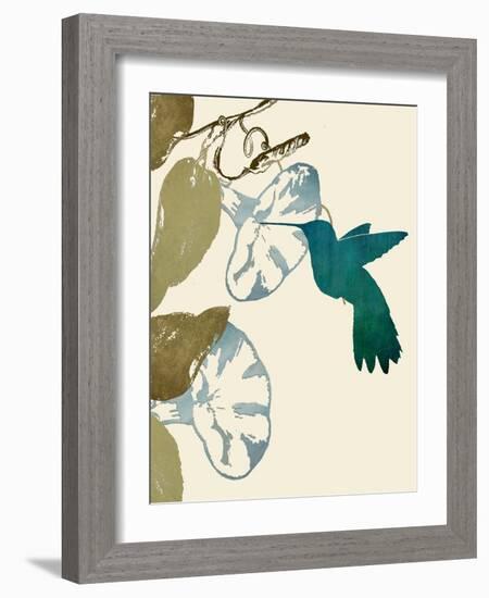 Hummingbird and Morning Glories-Karen Williams-Framed Giclee Print