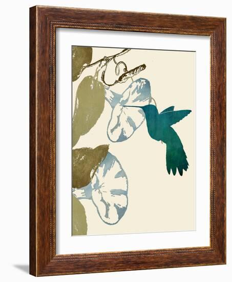 Hummingbird and Morning Glories-Karen Williams-Framed Giclee Print