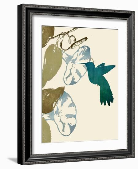 Hummingbird and Morning Glories-Karen Williams-Framed Giclee Print