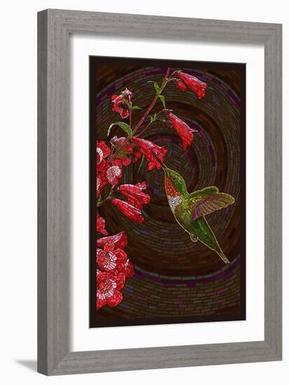 Hummingbird - Paper Mosaic-Lantern Press-Framed Art Print