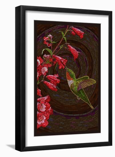 Hummingbird - Paper Mosaic-Lantern Press-Framed Art Print