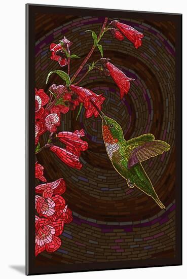 Hummingbird - Paper Mosaic-Lantern Press-Mounted Art Print