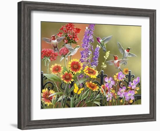 Hummingbirds - Fall Theme-William Vanderdasson-Framed Giclee Print