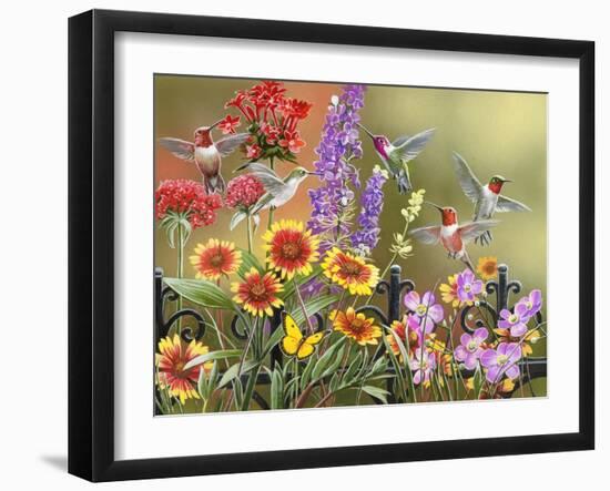 Hummingbirds - Fall Theme-William Vanderdasson-Framed Giclee Print