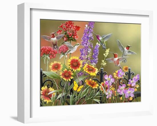 Hummingbirds - Fall Theme-William Vanderdasson-Framed Giclee Print