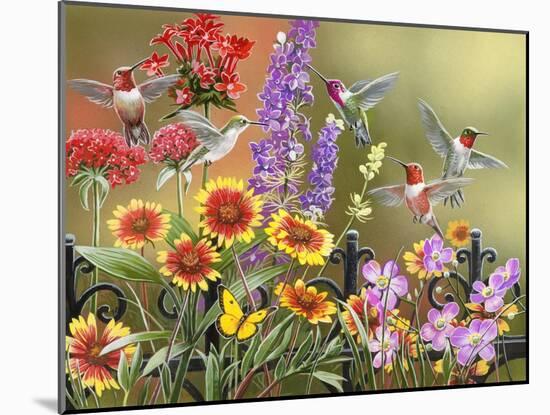 Hummingbirds - Fall Theme-William Vanderdasson-Mounted Giclee Print