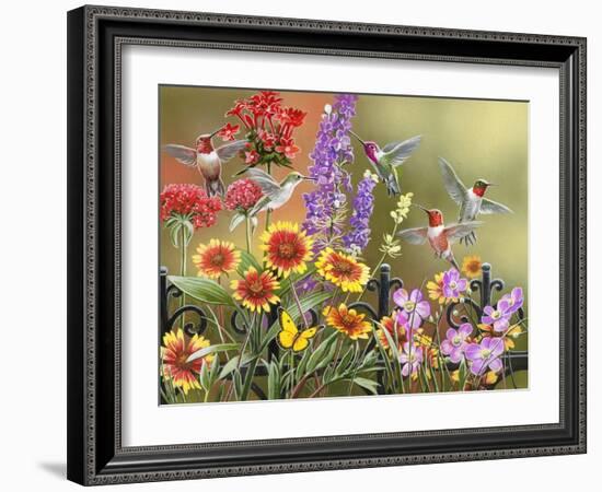 Hummingbirds - Fall Theme-William Vanderdasson-Framed Giclee Print