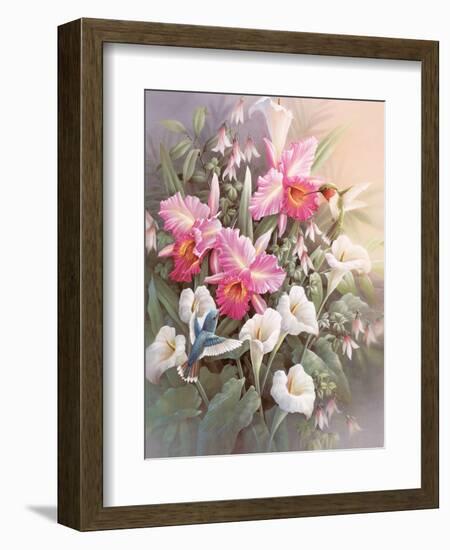 Hummingbirds & Lilies-unknown Chiu-Framed Art Print