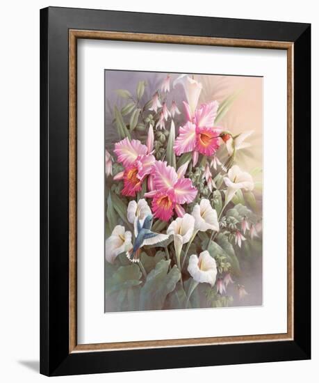 Hummingbirds & Lilies-unknown Chiu-Framed Art Print