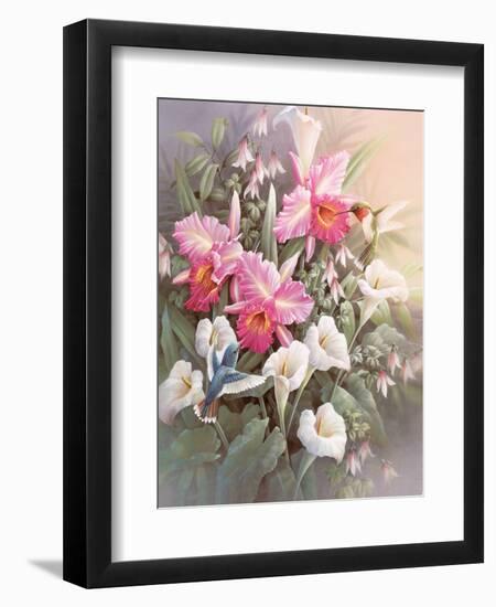 Hummingbirds & Lilies-unknown Chiu-Framed Art Print