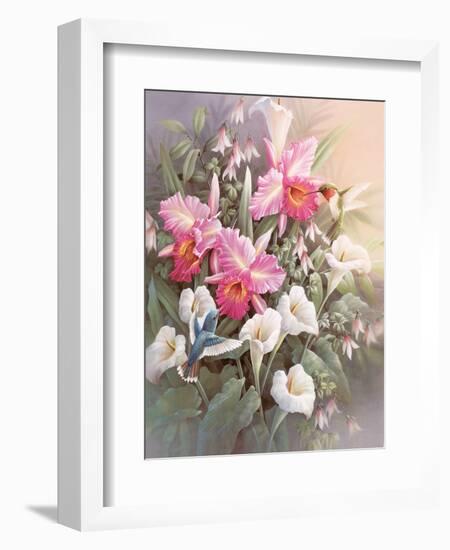 Hummingbirds & Lilies-unknown Chiu-Framed Art Print