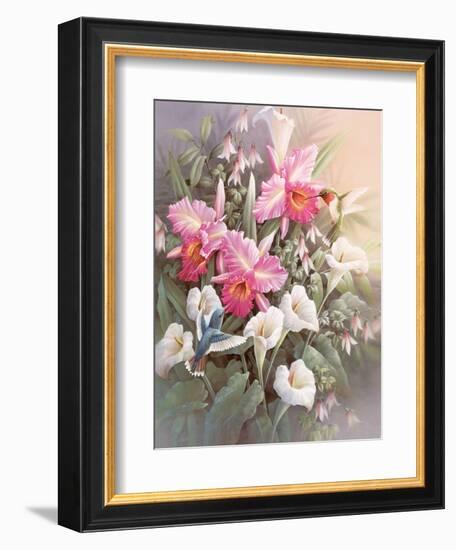 Hummingbirds & Lilies-unknown Chiu-Framed Art Print