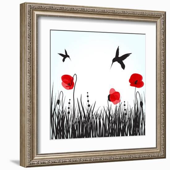 Hummingbirds-mcherevan-Framed Art Print