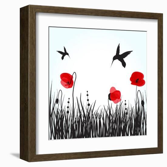 Hummingbirds-mcherevan-Framed Art Print