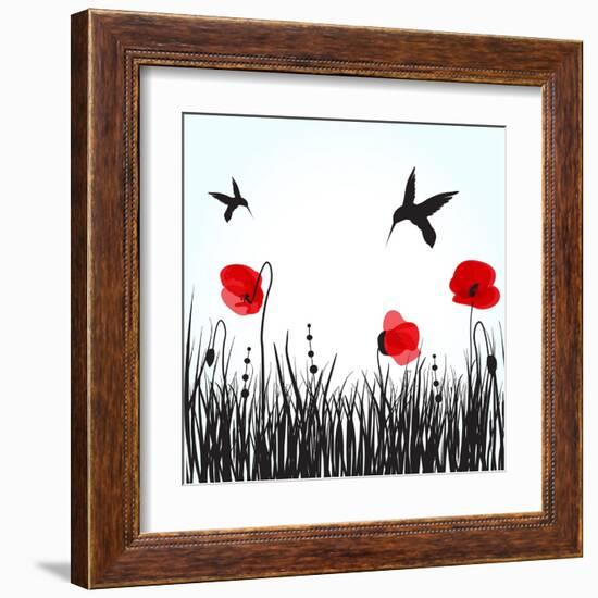 Hummingbirds-mcherevan-Framed Art Print