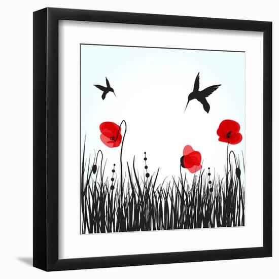 Hummingbirds-mcherevan-Framed Art Print