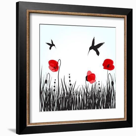 Hummingbirds-mcherevan-Framed Art Print