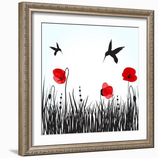 Hummingbirds-mcherevan-Framed Art Print