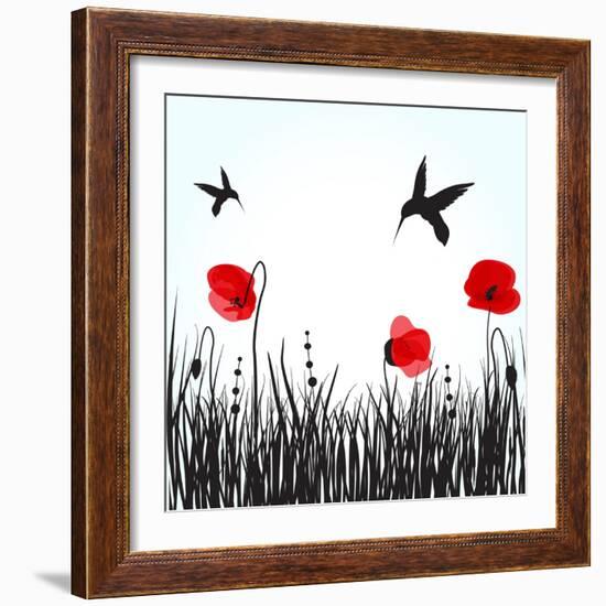 Hummingbirds-mcherevan-Framed Art Print