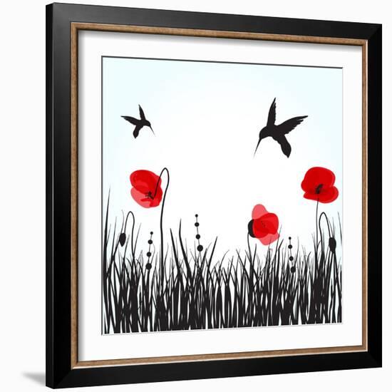 Hummingbirds-mcherevan-Framed Art Print