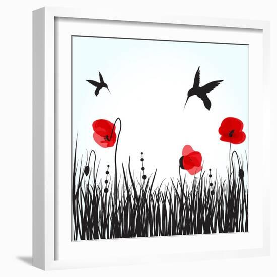 Hummingbirds-mcherevan-Framed Art Print