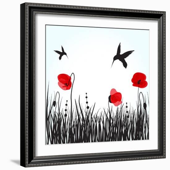 Hummingbirds-mcherevan-Framed Art Print