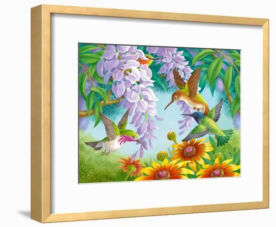 Hummingbirds-Olga Kovaleva-Framed Giclee Print