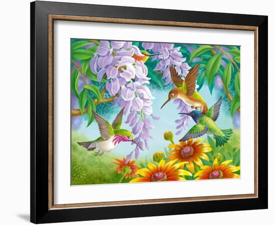 Hummingbirds-Olga Kovaleva-Framed Giclee Print