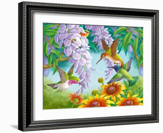 Hummingbirds-Olga Kovaleva-Framed Giclee Print