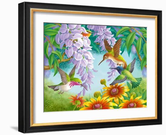 Hummingbirds-Olga Kovaleva-Framed Giclee Print