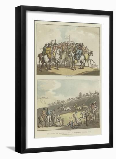 Humours of Horse-Racing a Hundred Years Ago-Thomas Rowlandson-Framed Giclee Print