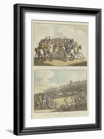 Humours of Horse-Racing a Hundred Years Ago-Thomas Rowlandson-Framed Giclee Print