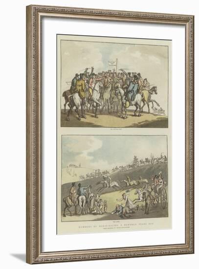 Humours of Horse-Racing a Hundred Years Ago-Thomas Rowlandson-Framed Giclee Print