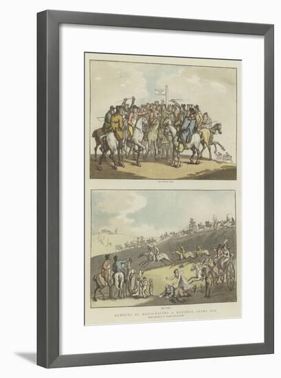 Humours of Horse-Racing a Hundred Years Ago-Thomas Rowlandson-Framed Giclee Print