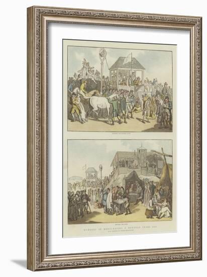 Humours of Horse-Racing a Hundred Years Ago-Thomas Rowlandson-Framed Giclee Print