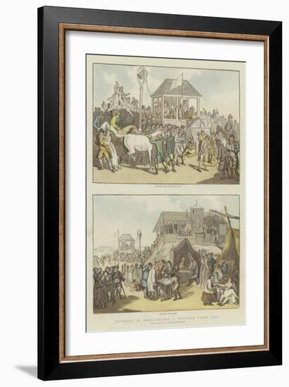 Humours of Horse-Racing a Hundred Years Ago-Thomas Rowlandson-Framed Giclee Print