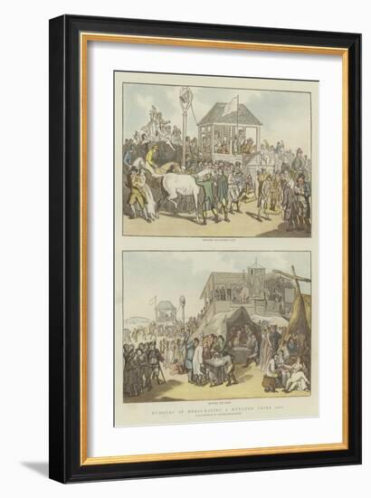 Humours of Horse-Racing a Hundred Years Ago-Thomas Rowlandson-Framed Giclee Print